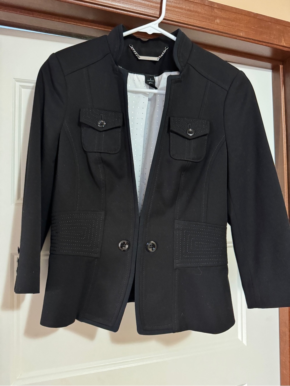 White House Black Market Black Structured Two-Button Blazer